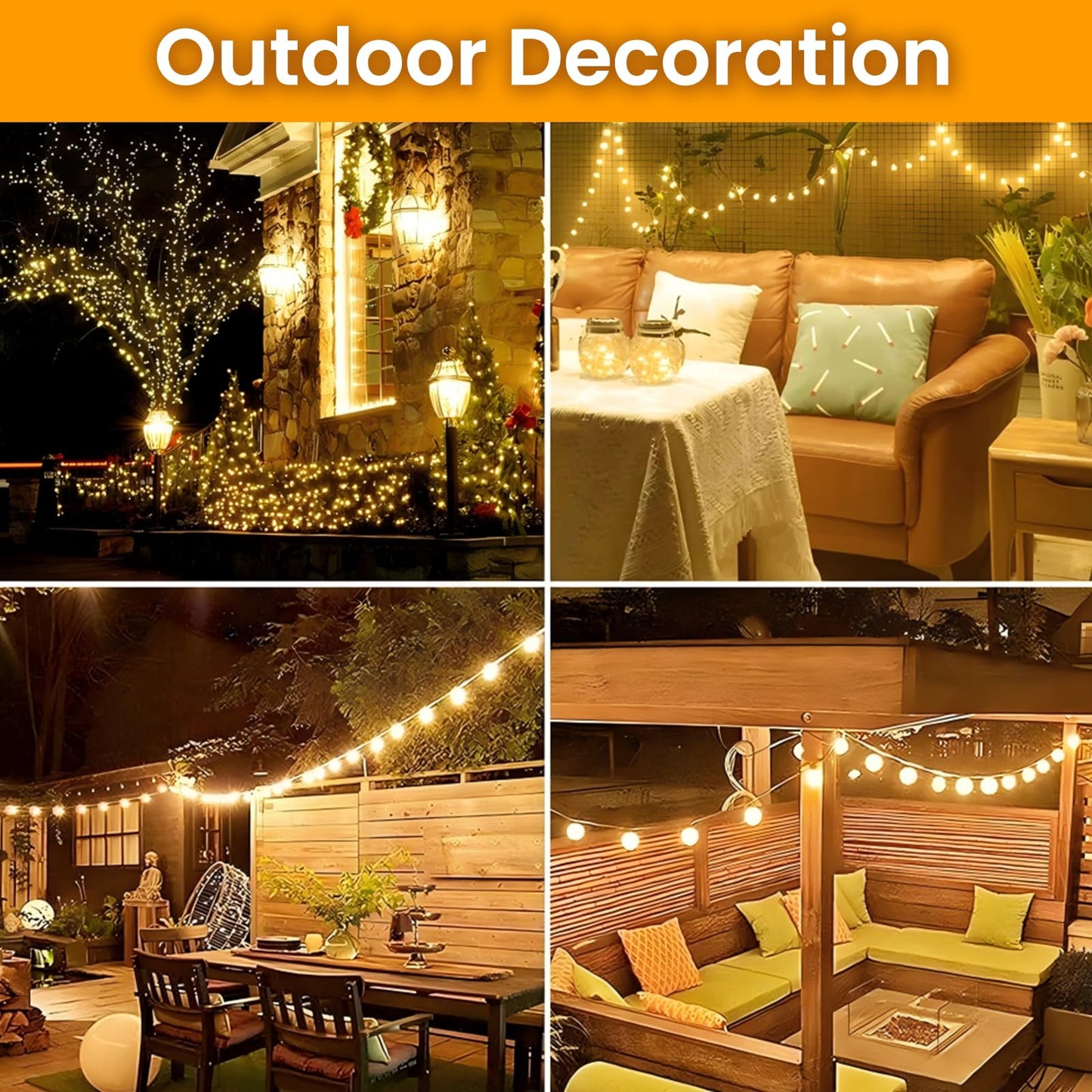 Dailyart Globe String Lights, 100Led 59FT Waterproof Fairy Lights Plug in 8 Modes with Remote Control, Brightness Adjustable &Timing String Lights Indoor Outdoor, Fairy Lights for Bedroom, Warm White
