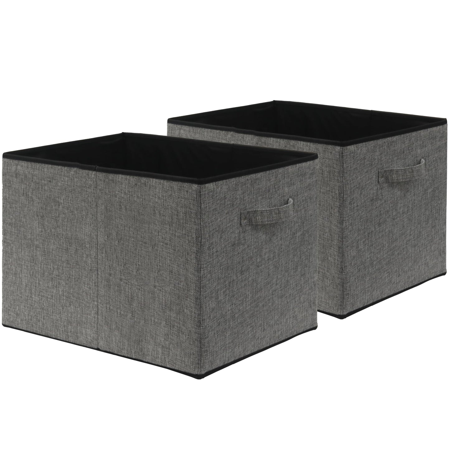 Simple Houseware 15 x 13 Inch Collapsible Fabric Storage Bin with Handles, 2 Pack, Dark Gray