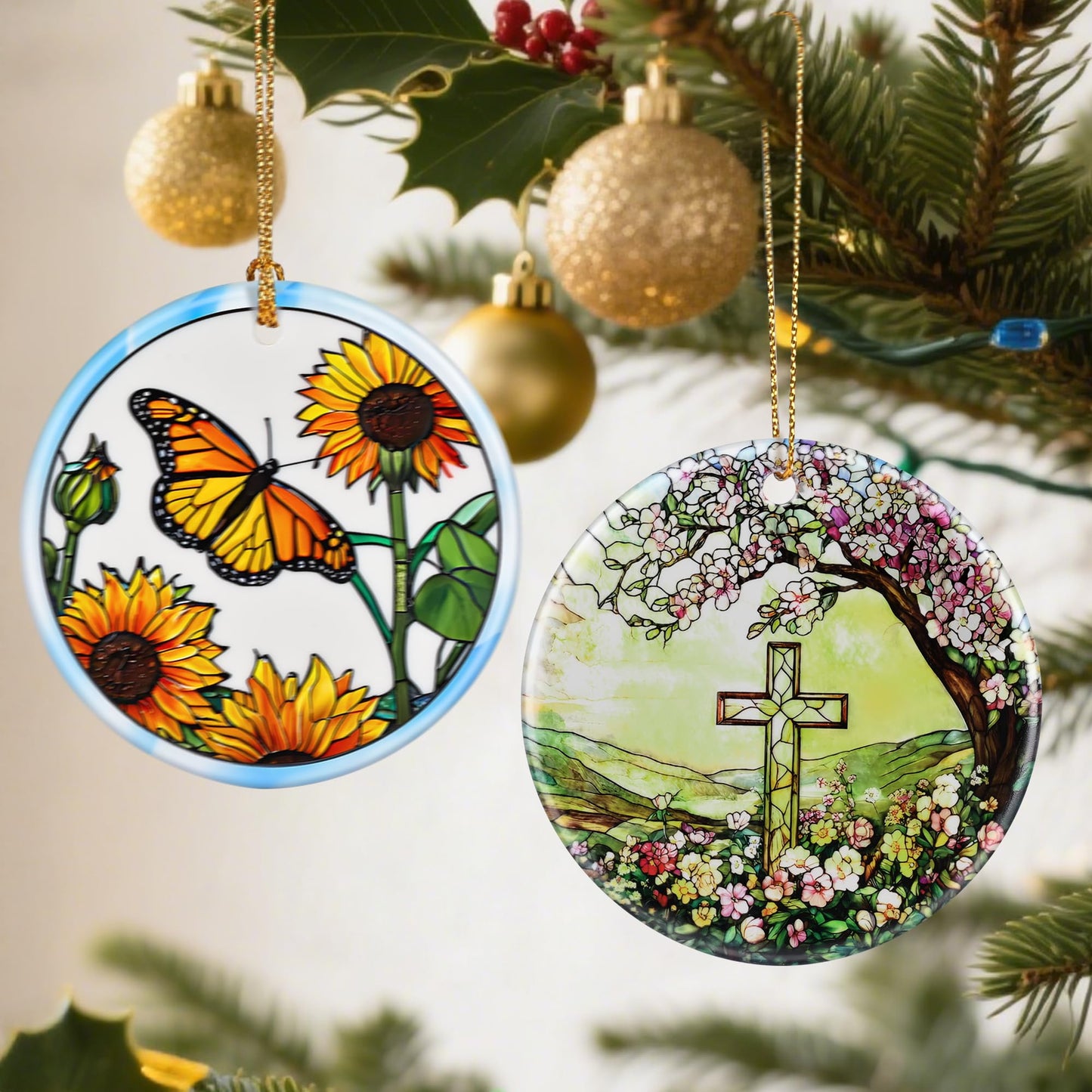 Christian Cross Ornament, Christmas Ornaments: Christmas Tree Decorations, Holiday Decor, Stocking Stuffers, Gift Ideas, Cross Gift, Religious Gifts, and Christian Gifts