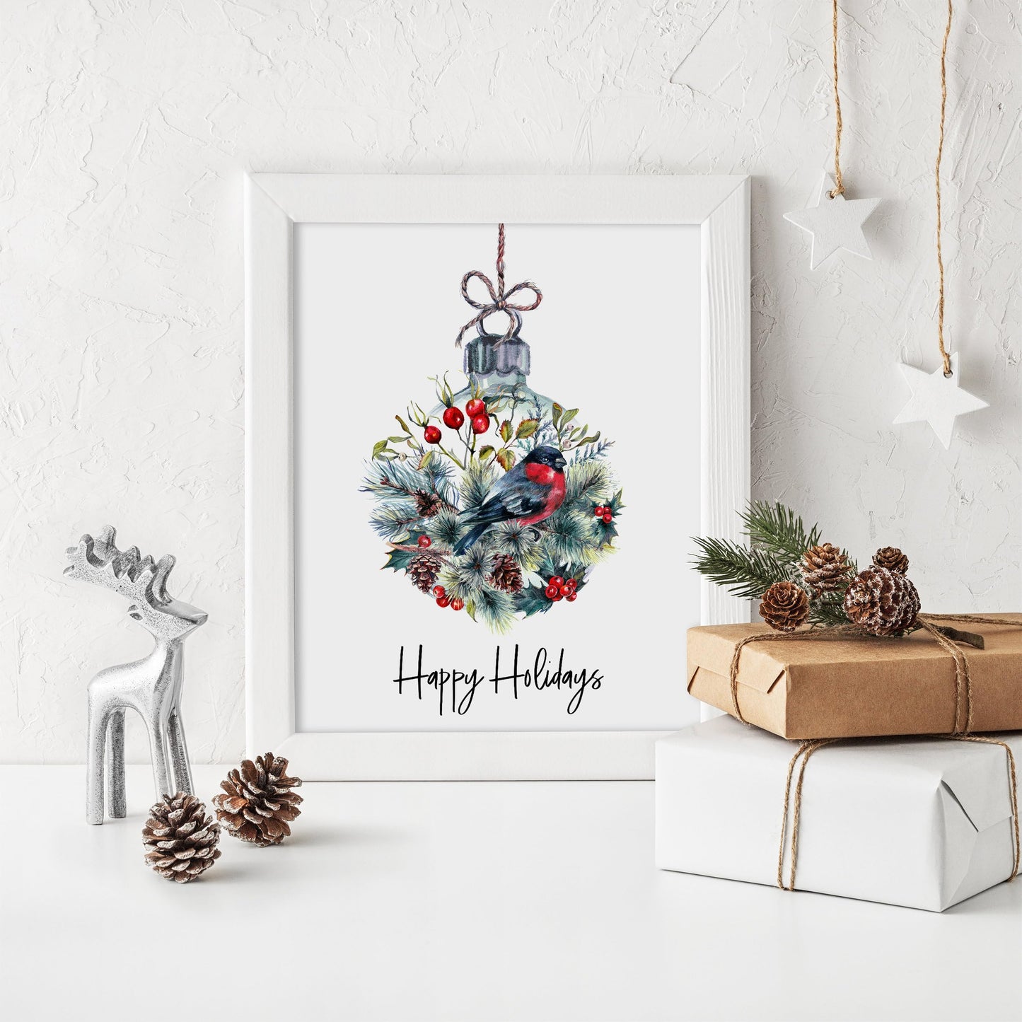 Happy Holidays Print, Christmas Decorations Party Prop Decor Living Room Holiday Art Farmhouse Poster Happy Holidays Poster, Christmas Decorations Party Prop,337