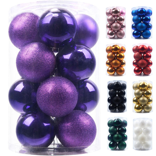 Emopeak 16Pcs Christmas Balls Ornaments for Xmas Tree - 3.15 Inch Large Shatterproof Christmas Tree Decorations Hanging Ball for Holiday Wedding Party Decoration