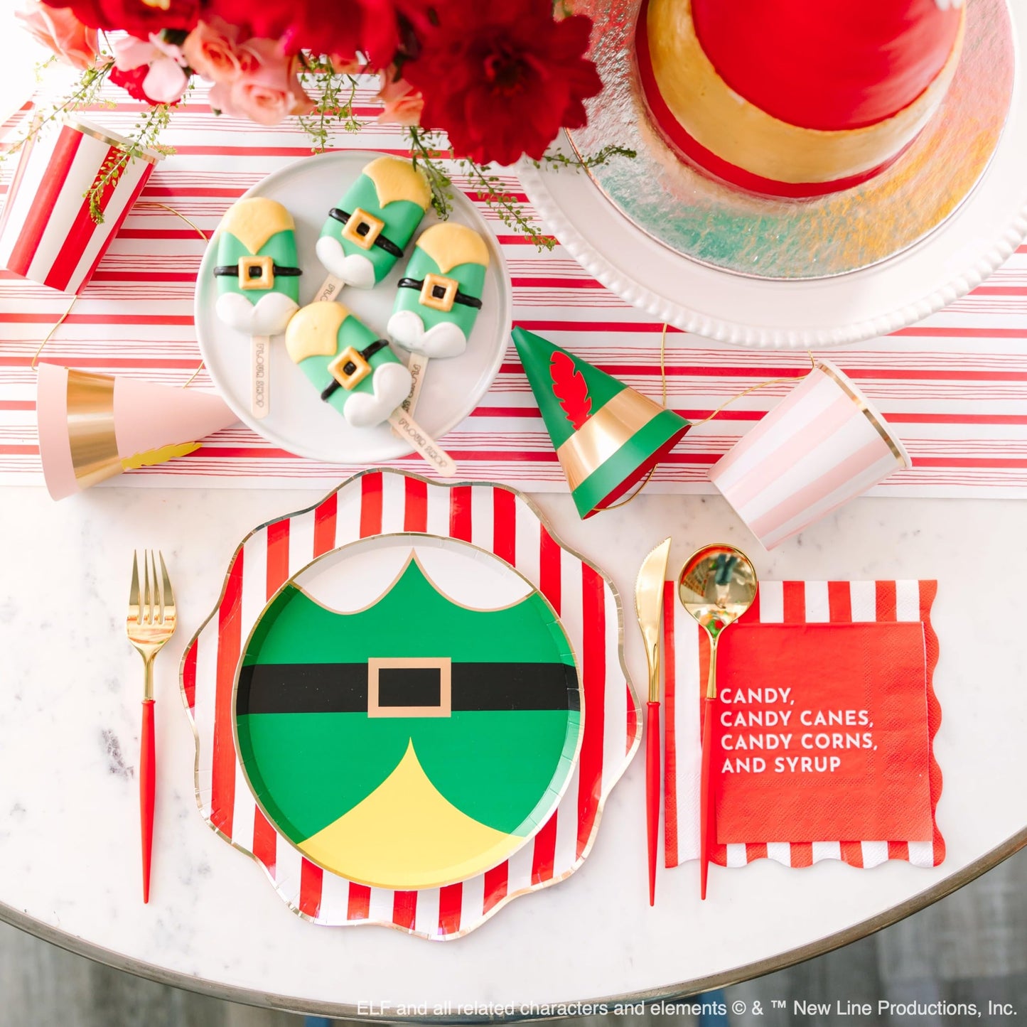 Elf Merchandise Small Plates by Bonjour Fete | Elf Christmas Décor, Birthday Decorations, Buddy the Elf, Disposable Plates| 8.25" D (8 Pack)