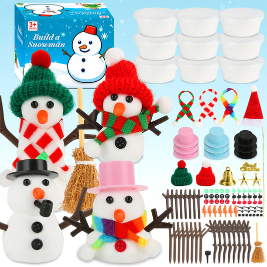 Build a Snowman Kit, 10 Pack Air Dry Modeling Clay Art Craft Supplies Christmas Crafts for Kids Ages 4-8 8-12 Christmas Activities Party Favors Toddler Boys Girls Stocking Stuffers Gifts Xmas Decor