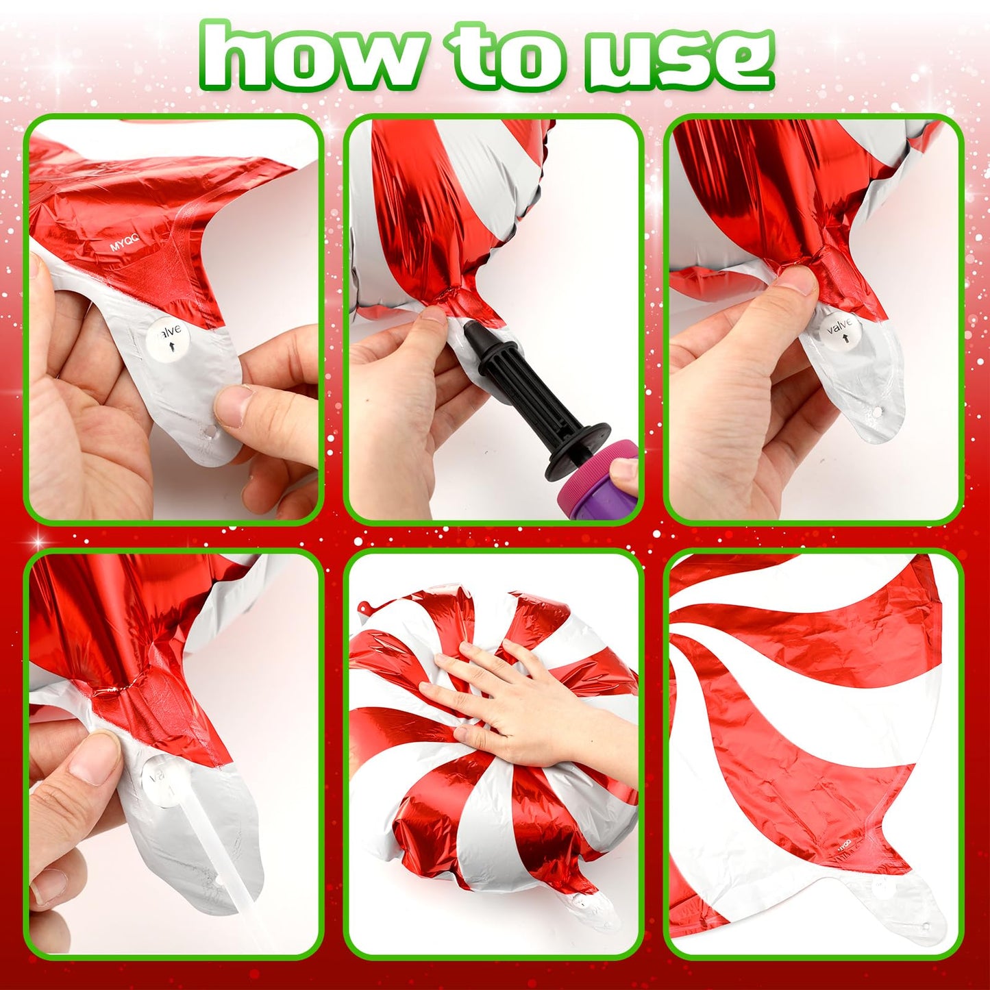 Arrowbash 72 Pcs Christmas Balloons Decorations Set Candy Cane Gift Box Foil Balloons Set Red and Green Lollipop Decorations for Christmas Xmas Theme Birthday Holiday Party
