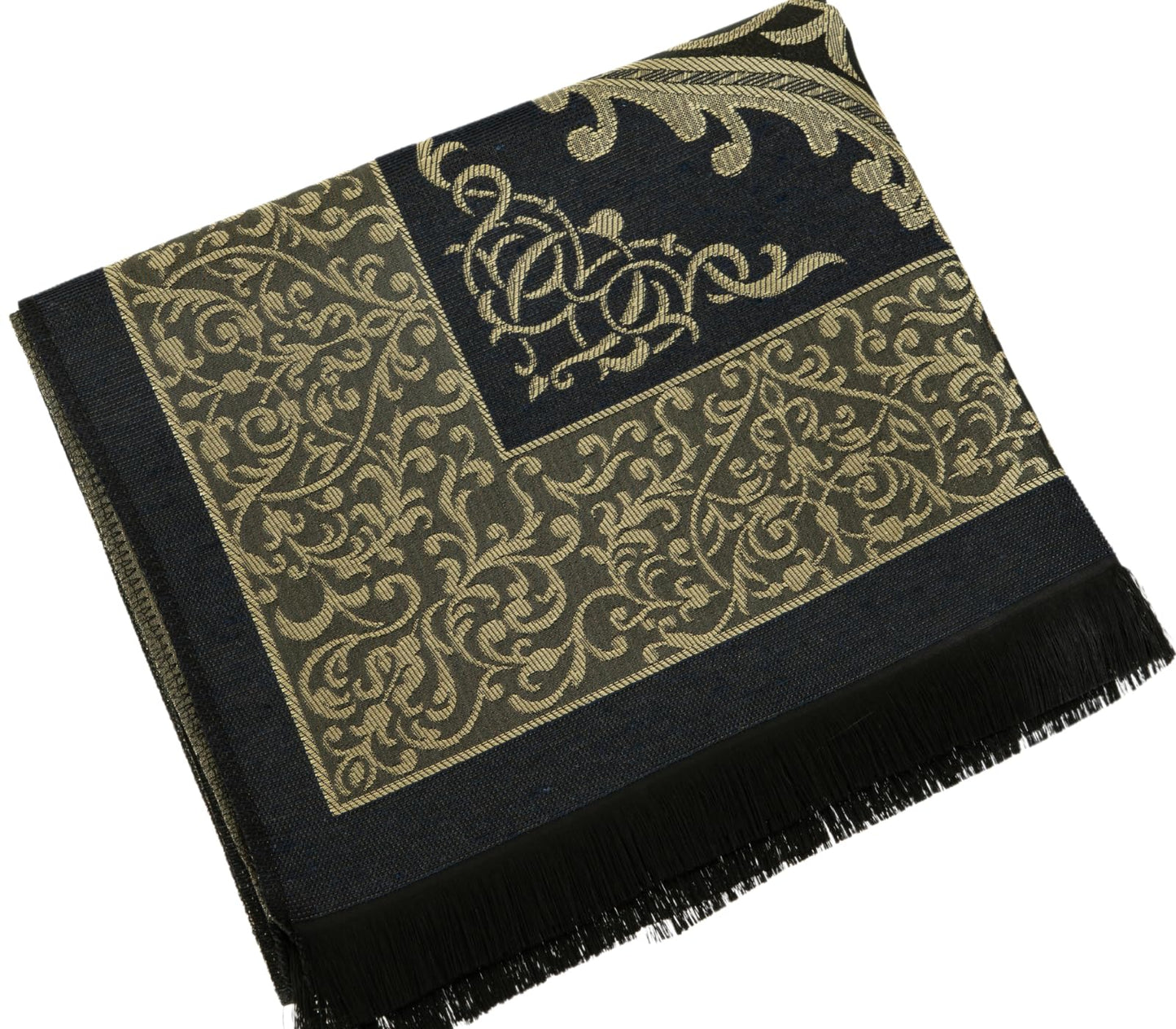 Prien Muslim Prayer Rug with Tasbih and Portable Bag, Muslim Gift for Women Men, Mubarak Islamic Box, Soft Mat Islam Gifts Set, Turkish Sajadah for Ramadan, Eid, Hajj, Travel, Pray (Navy Blue)
