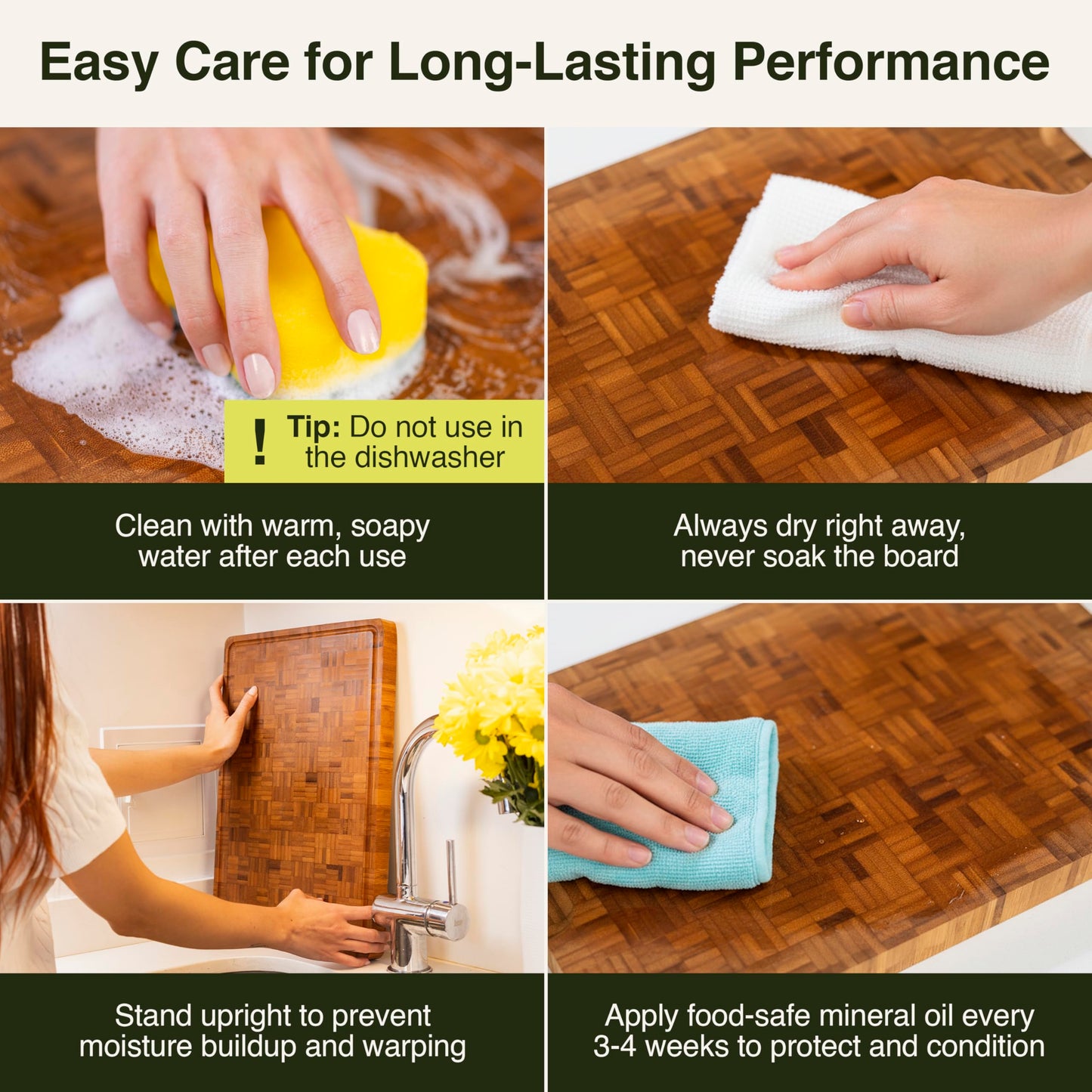 Cactus & Cubby Premium Bamboo Cutting Board. Deluxe Deep Carbonised End Grain Wooden Cutting Board. 16.5" x 11.8". Pre-oiled Butcher Block for Prepping & Serving. Knife Friendly