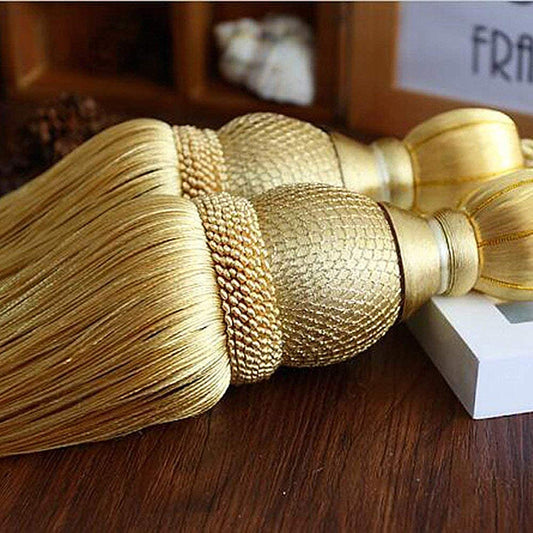 Selling Wonderful Curtain Holdbacks Curtains Tiebacks Home Decorative Braided Buckle Fastener Accessories Window Drapery Ball Tassels Tiebacks, Set of 2(Gold)