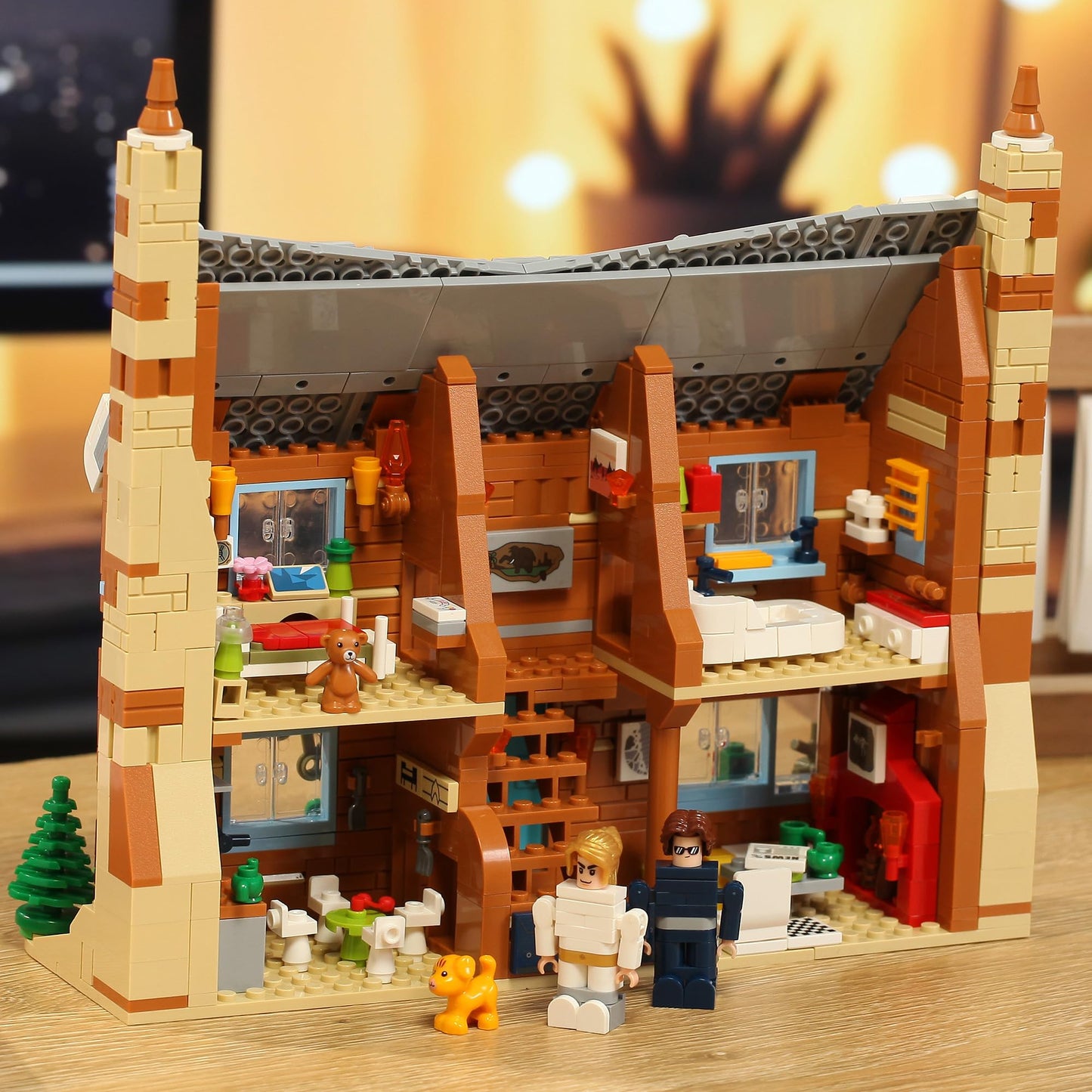 The Holiday Christmas Building Set, Rosehill Cottage Village Compatible with Lego – Cozy Winter House with Figures & Dog, Creative Display Gift for Adults, Movie Fans & Valentine’s Day