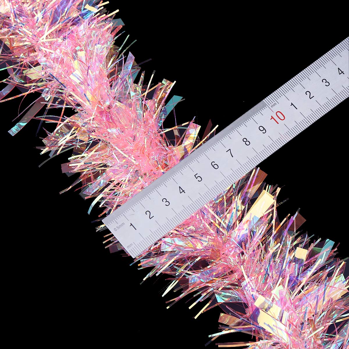 Pink Tinsel Garland for Christmas Tree Decorations Wedding Birthday Party Supplies 17 Feet
