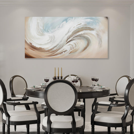 Abstract Wall Art Canvas Wall Paintings Modern Beige Wall Decor Aesthetic Room Decor Wall Art Framed Artwork for Living Room Bedroom Dining Room Home Office Decor 24"x48"