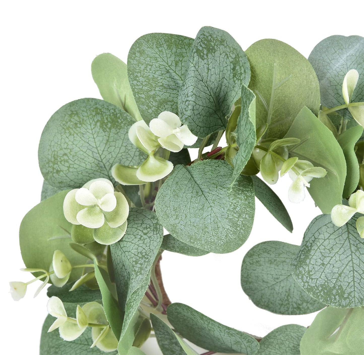 LSKYTOP Eucalyptus Faux Kitchen Cabinet Artificial Greenery Farmhouse Wreath for Door Wall Window Decor, 9Inch