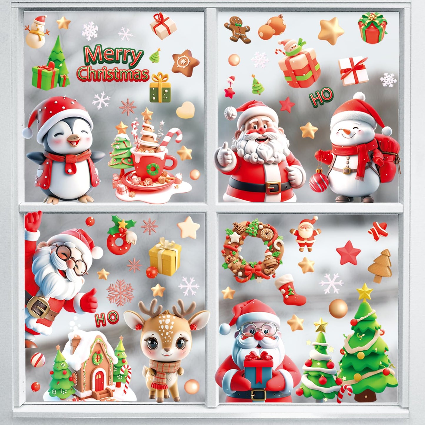 Christmas Clings and Xmas Decals for Window Decorations