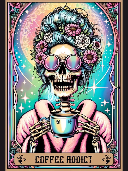Skull Diamond Art Kits for Adults, Tarot 5D Diamond Painting Kits for Adults, DIY Gem Painting, Crafts for Adults, Dimond Art Paintings Kit, Full Drill Diamond Dot for Home Wall Decor 12 X 16 Inch
