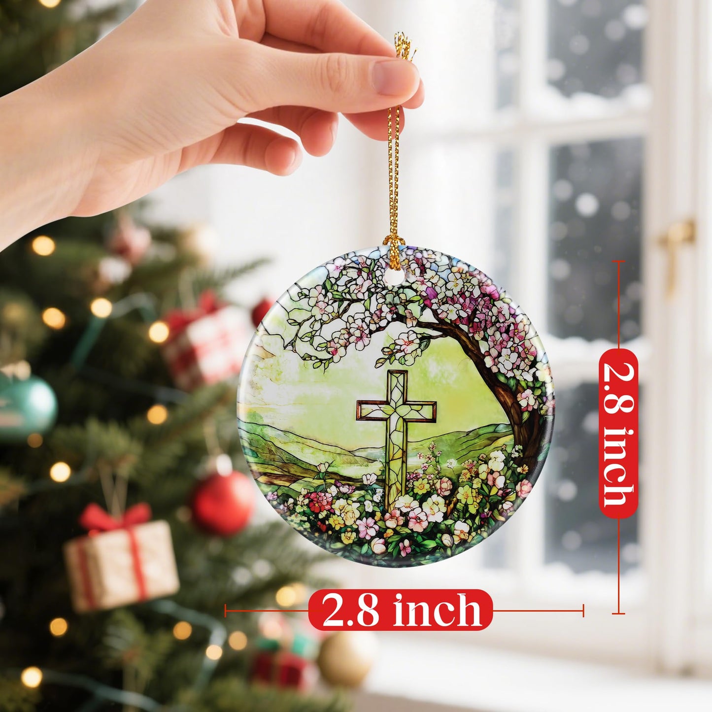 Christian Cross Ornament, Christmas Ornaments: Christmas Tree Decorations, Holiday Decor, Stocking Stuffers, Gift Ideas, Cross Gift, Religious Gifts, and Christian Gifts