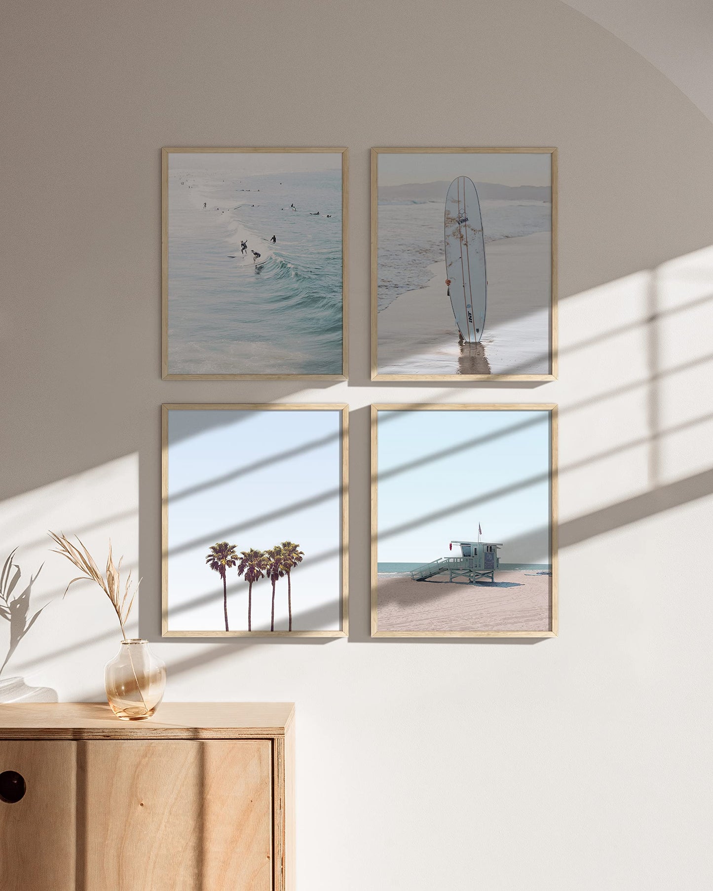 HAUS AND HUES Beach Wall Art Prints - Set of 4 Ocean Decor, Nautical Themed Wall Art and Decorations for Home, Coastal Grandmother Decor, UNFRAMED (Blue, 8 x 10)