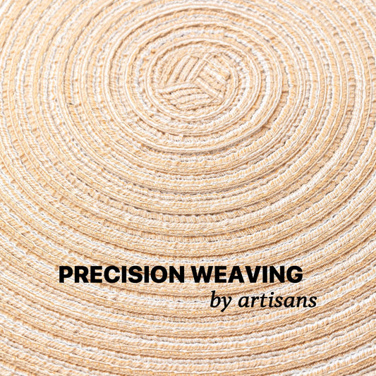Round Placemats Set of 6 Woven Placemats Washable Braided Table Mats for Dining Table Heat Resistant Non-Slip Circle Place Mats(Beige)