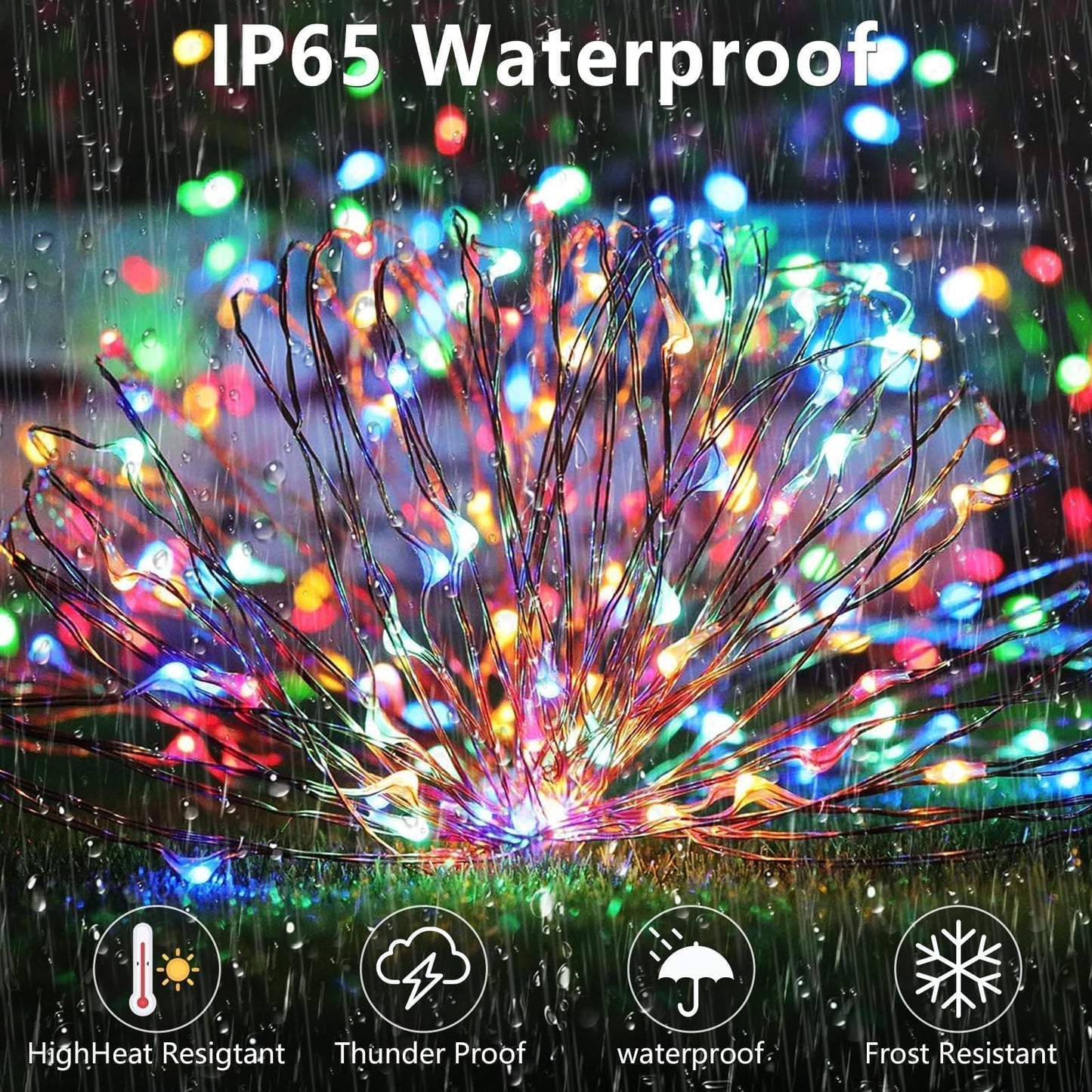 SyouHome 4-Pack Solar Fairy Lights Outdoor, 800 LEDs 264FT Extra-Long Solar String Lights, 8 Modes Waterproof Twinkle Lights for Garden Tree Wedding Party Christmas, Multicolor