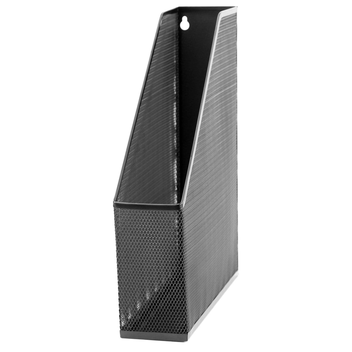 U Brands Mesh Steel Magazine File Holder, 12.5" x 9.8" x 3", Black, Desk Organizer for Magazines, Documents, Files and Folders, Modern Office Accessory