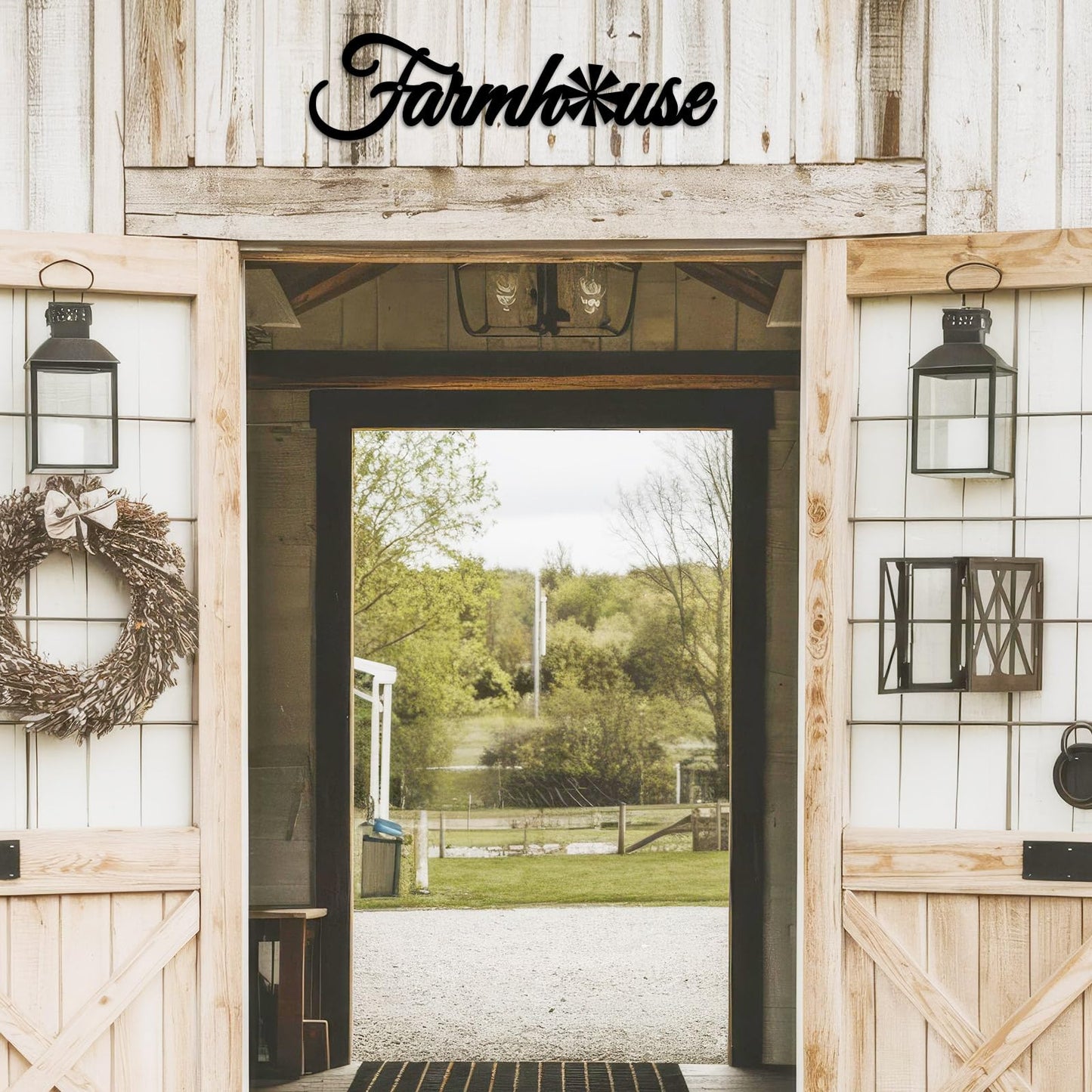 Metal Farmhouse Signs with Windmill, Rustic Farmhouse Letters Sign Wall Art for Living Room Kitchen Entryway Dining Room Bedroom 4.1x16 inches