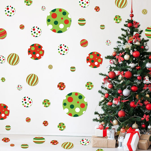 Zonon 264 Pcs Polka Dot Wall Decals for Classroom Decor Kids Circle Wall Sticker Vinyl Peel and Stick Colorful Removable for Nursery Bedroom Playroom Living Room (Christmas Colors)