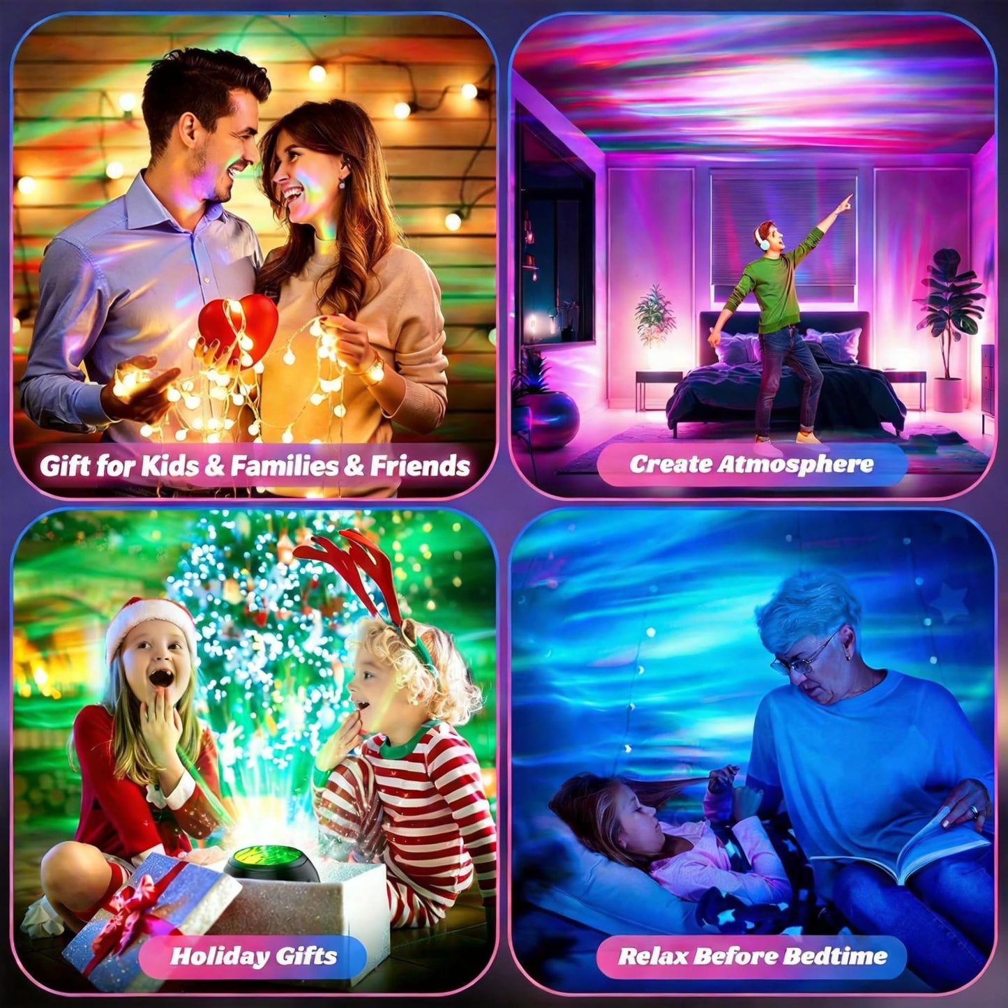 Northern Lights Projector, LED Night Light Aurora Projector with Timer and Remote, Room Decor, Gifts for Kids, Adults, Christmas, Birthday