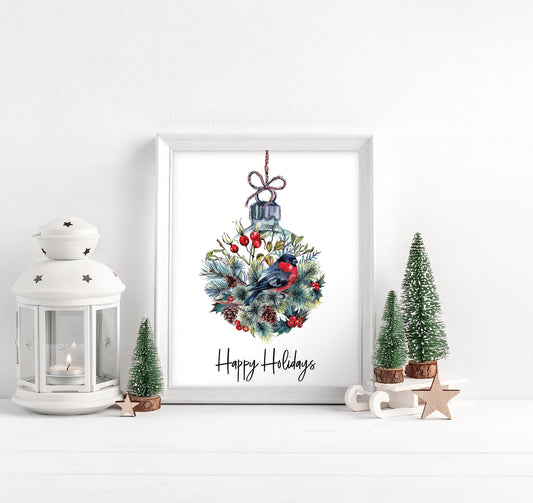 Happy Holidays Print, Christmas Decorations Party Prop Decor Living Room Holiday Art Farmhouse Poster Happy Holidays Poster, Christmas Decorations Party Prop,337