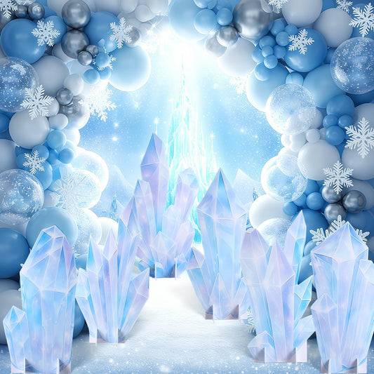 Novabright 6 Pcs Icicle Style Standees Standup Cutout Backdrop Photo Props Theme Party Decorations for Birthday Party Supplies Baby Shower Classroom Halloween Decor(White)