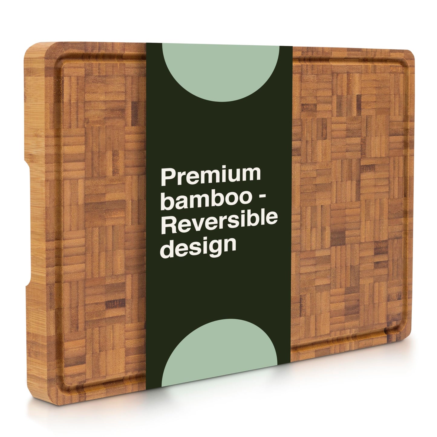 Cactus & Cubby Premium Bamboo Cutting Board. Deluxe Deep Carbonised End Grain Wooden Cutting Board. 16.5" x 11.8". Pre-oiled Butcher Block for Prepping & Serving. Knife Friendly