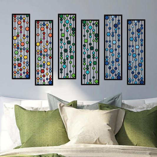 ShxTrade Geometric Metal Wall Decor, Modern Minimalist Geometric Wall Art 3D Abstract for Living Room Metal Wall Sculpture Hanging for Home Bedroom Office (Colorful)