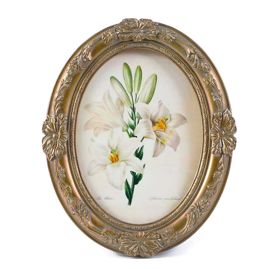 Kangce Vintage Picture Frames 4x6 Oval Bronze Antique Ornate Picture Frames with Embossed Flower,Tabletop and Wall Mount,Glass Front,Retro Home Decor,Photo Gallery Wall Decor