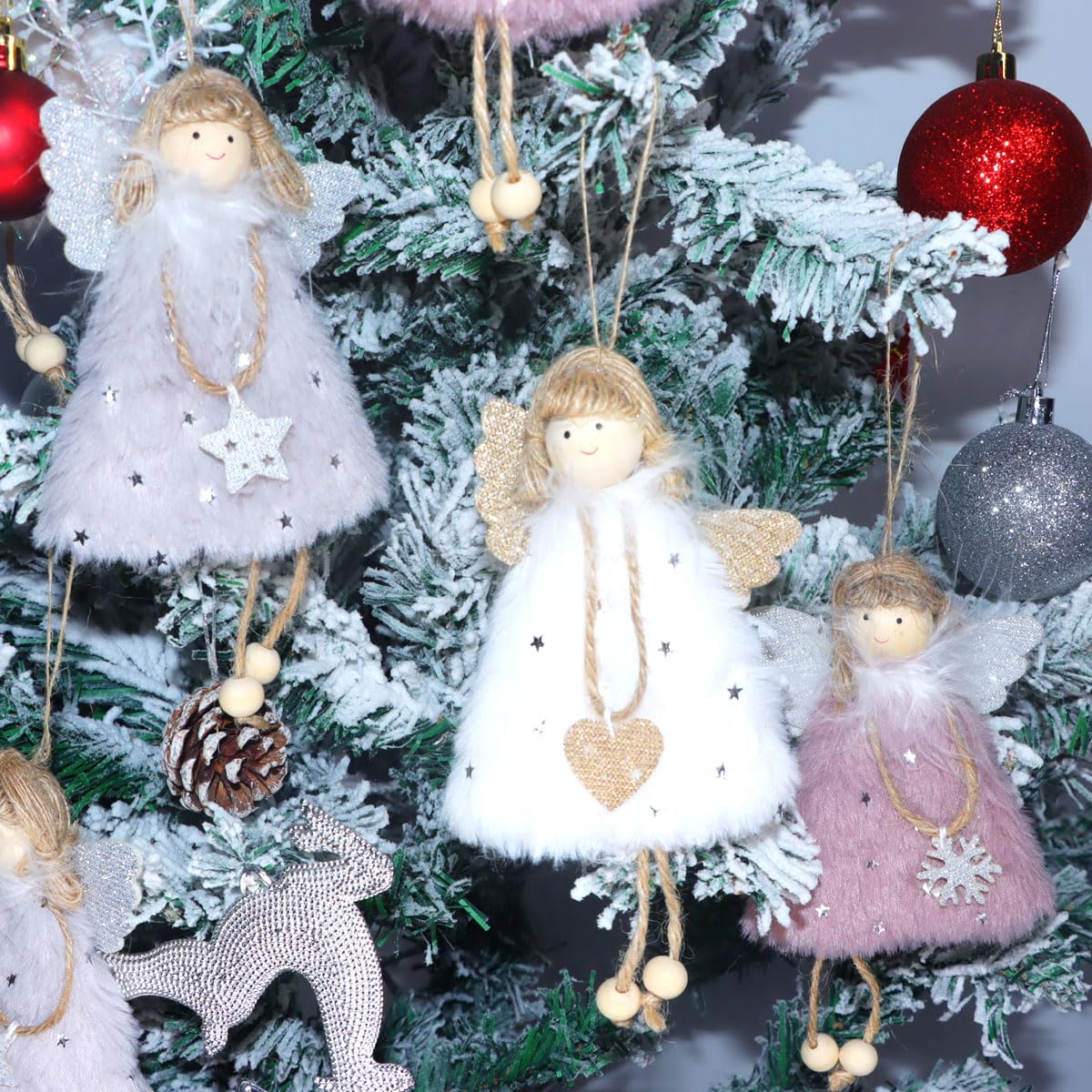 FZBNSRKO 3 Pcs Angel Doll Pendants,Christmas Plush Ornaments Plush Angel Ornaments for Christmas Party New Year,Birthday,Wedding,Valentine's Day Decoration
