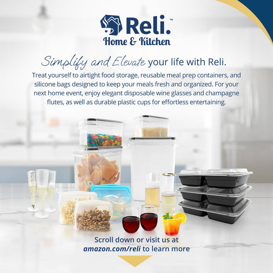 Reli. Airtight Food Storage Containers with Lids (16 Sets) | Kitchen Organizers and Storage Pantry Organizers | BPA Free Plastic Food Containers | Super Variety Pack w/Measuring Cup, 18 Labels, Pen