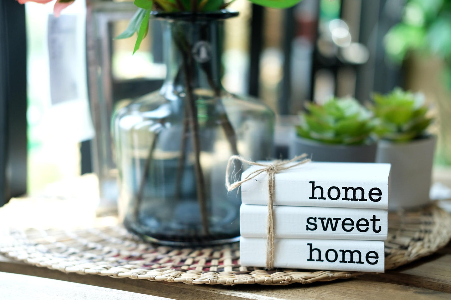 LIVDUCOT Farmhouse Mini White Decorative Books for Tiered Tray Decor - Wooden Book Stack Faux Books for Coffee Table Living Room Decoration - Small Shelf Decor Accent