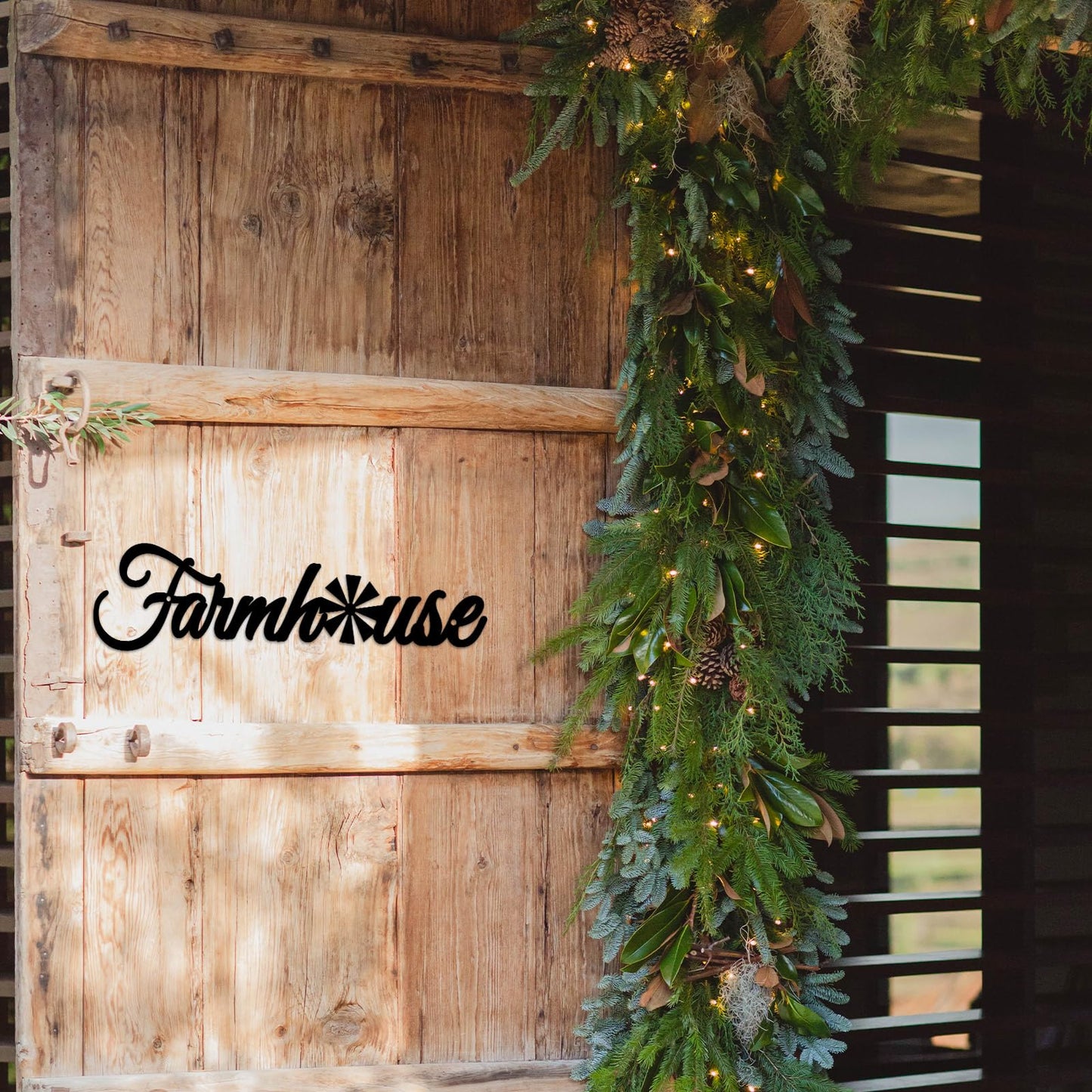 Metal Farmhouse Signs with Windmill, Rustic Farmhouse Letters Sign Wall Art for Living Room Kitchen Entryway Dining Room Bedroom 4.1x16 inches