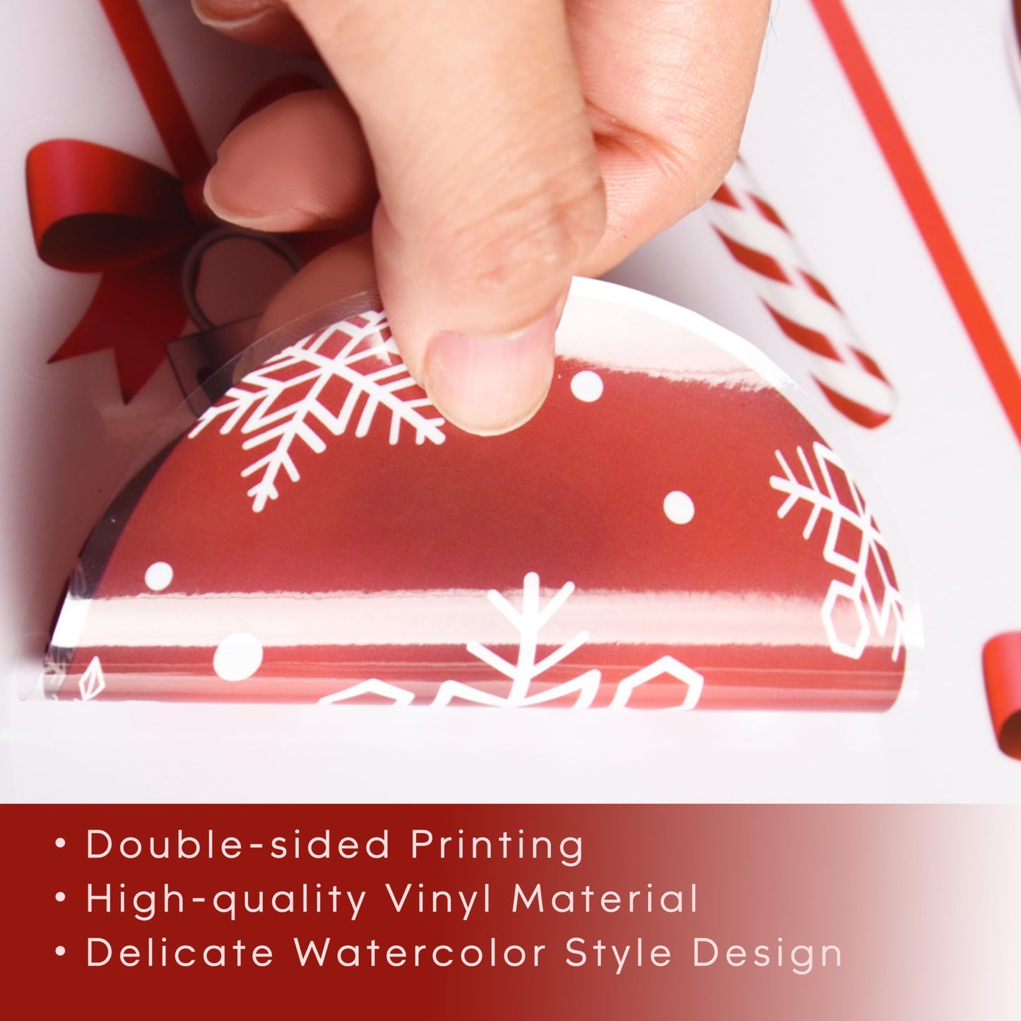 Christmas Window Clings, Merry Christmas Ball Candy Snowflake Decals Stickers, Removable Happy New Year Window Decorations for Glass Windows Xmas Holiday Home Office Decor