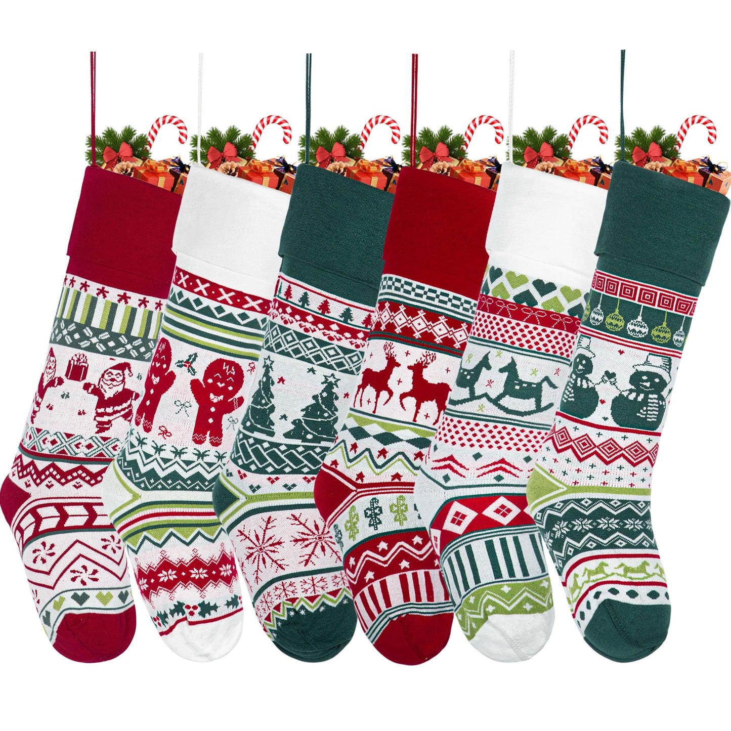 Relosy Christmas Stockings - 18'' Large Knitted Xmas Stocking for Kids,Family Stocking,Gifts & Decorations for Fireplace Christmas Holiday Party