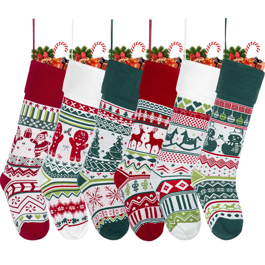 Relosy Christmas Stockings - 18'' Large Knitted Xmas Stocking for Kids,Family Stocking,Gifts & Decorations for Fireplace Christmas Holiday Party