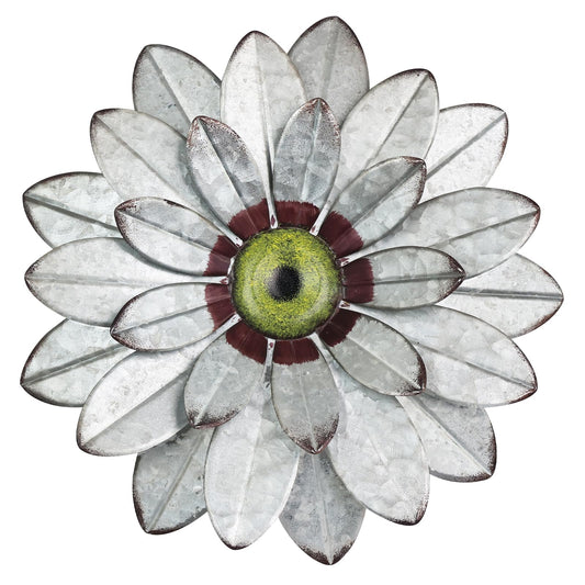 YEAHOME Metal Flower Wall Decor, 11" Boho Wall Art for Bedroom/Rustic Patio Decor