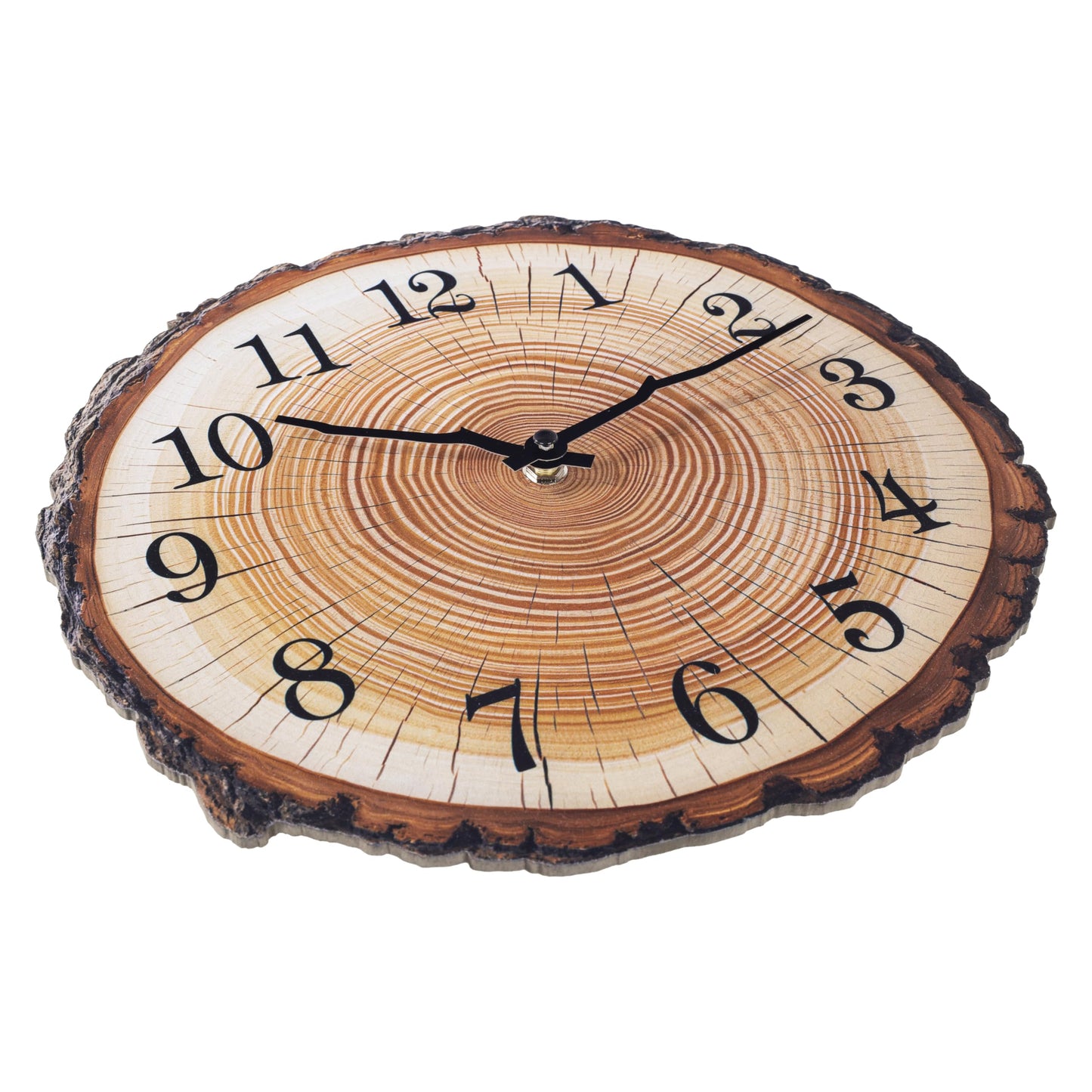 Rustic Wooden Wall Clock 12 Inch Silent Non Ticking Wall Clocks Battery Operated