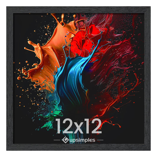 upsimples 12x12 Picture Frame, Wall Gallery Square Frames with Engineered Wood, Black 1 Pack