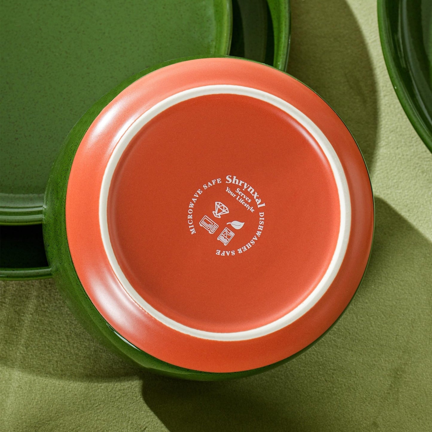 Shrynxal 26 OZ Cereal Bowl,6 Inch Ceramic Bowl Sets for 4,Suitable for Breakfast, Soups, Oatmeal, Ramen, Pho, Udon and Ssoba,Dishwasher & Microwave Safe, Handcrafted Bowls Sets,Elegant Green