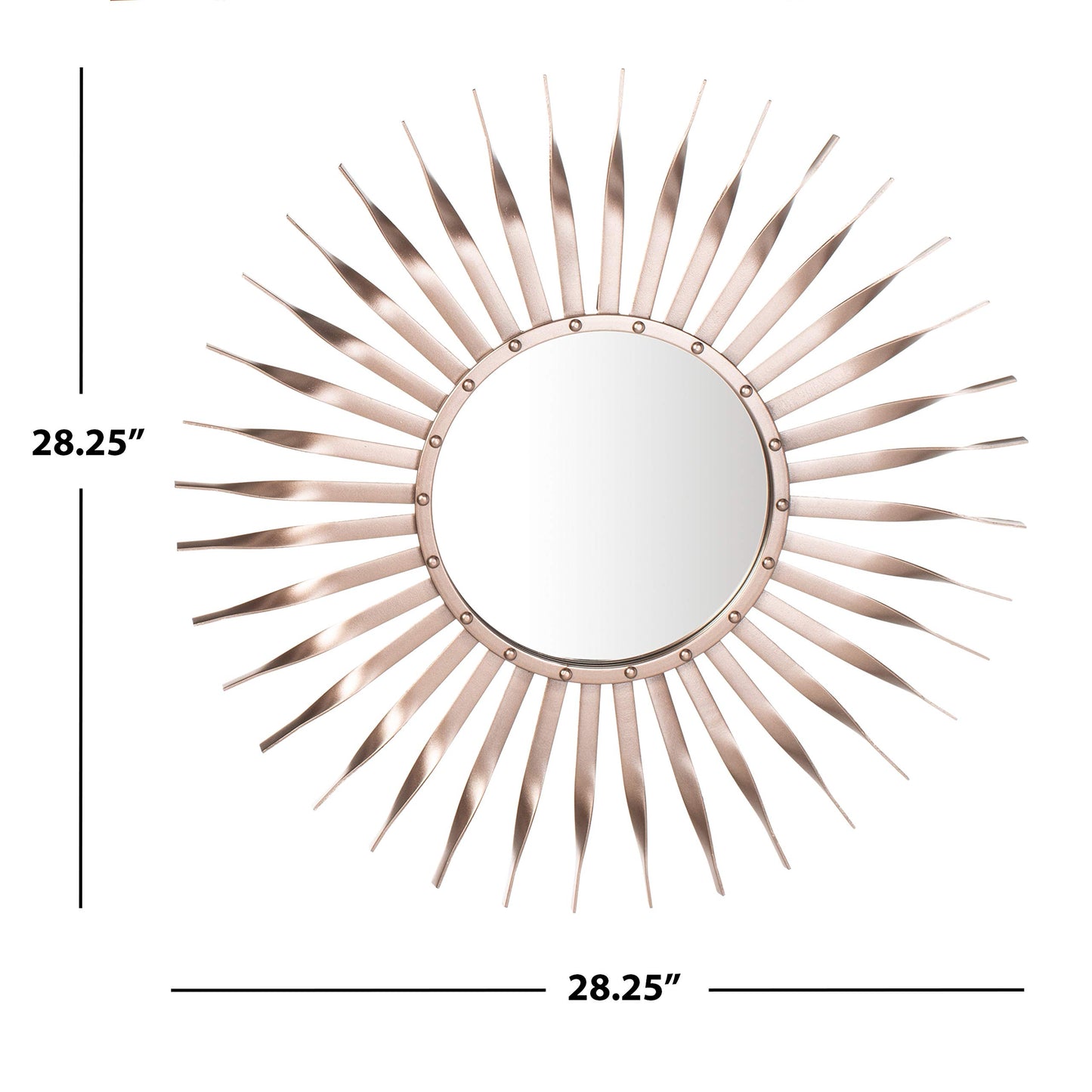 SAFAVIEH Home Marlene Rose Gold Sunburst 28-inch Decorative Accent Mirror