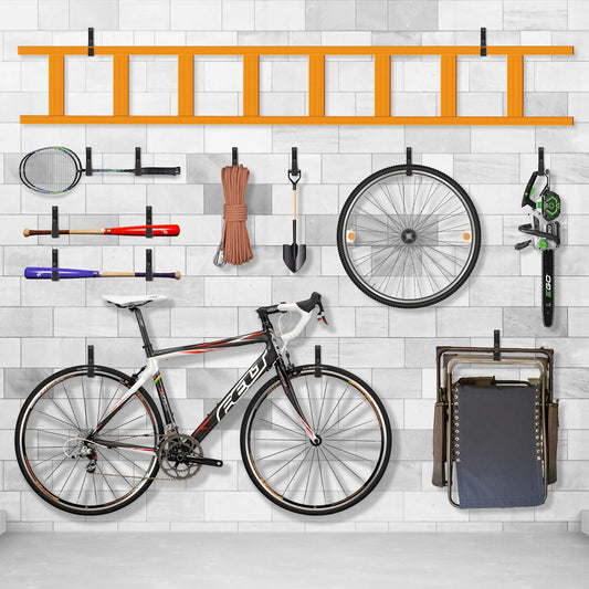 SINCHEEWAY Heavy Duty Wall Mount Hooks, Utility Hooks, Tool Organizer - Steel Garden/Garage Hose Hanger U Hooks (2, Small)