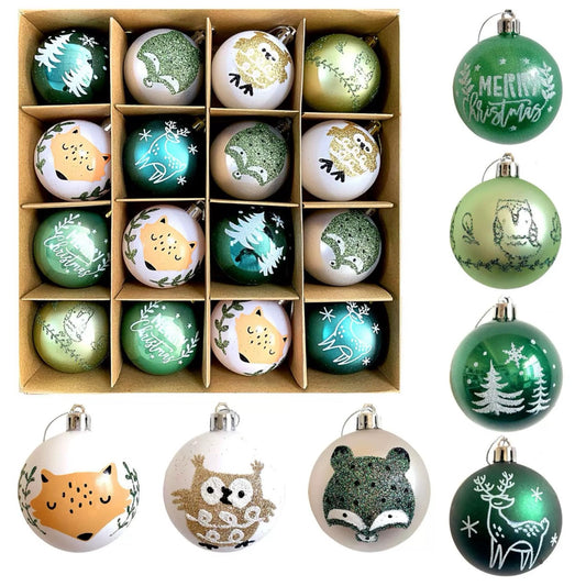 Christmas Ornaments Tree Decorations, 16Pcs Shatterproof Christmas Ball Ornaments Set, Decorative Hanging Ornament Bulk for Xmas Holiday Party Decor (Green)