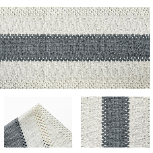 Artoid Mode Dark Grey Farmhouse Rustic Table Runner, Seasonal Holiday Hollow Kitchen Dining Table Decoration for Home Party Decor 12x72 Inch