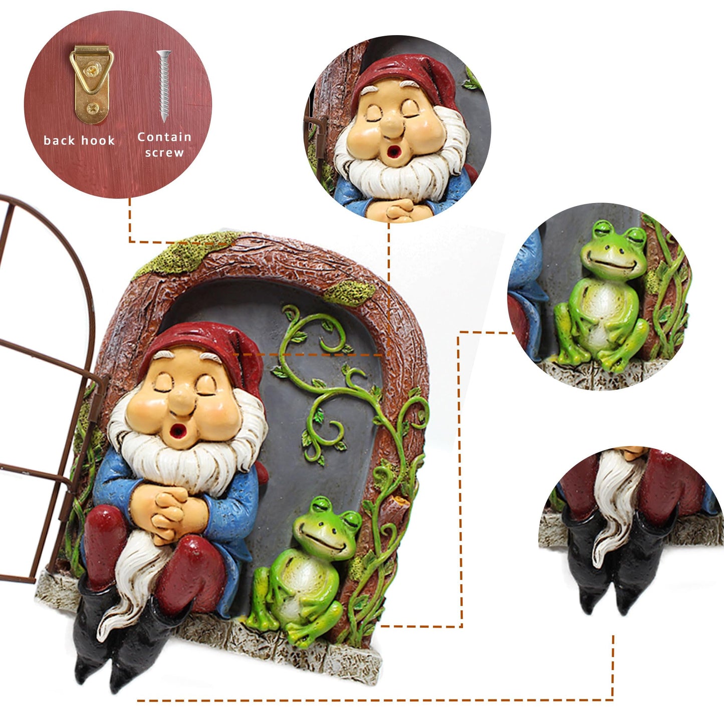 Outdoor Garden Statues, Resin Gnome Tree Hugger, Durable Outdoor Decor, Whimsical Yard Sculpture, Garden Peeker Yard Art, Waterproof & Handcrafted, Unique Christmas Decorations Outdoor Ornament Gift