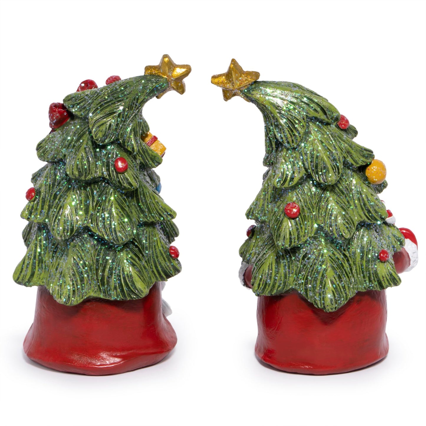 Hodao Christmas Elf Figurines with Tree Hats, Coffee Cup Elves Holiday Table Decorations, Cozy Festive Home Decor Accents for Living Room, Fireplace Mantel, Dining Table (Red)