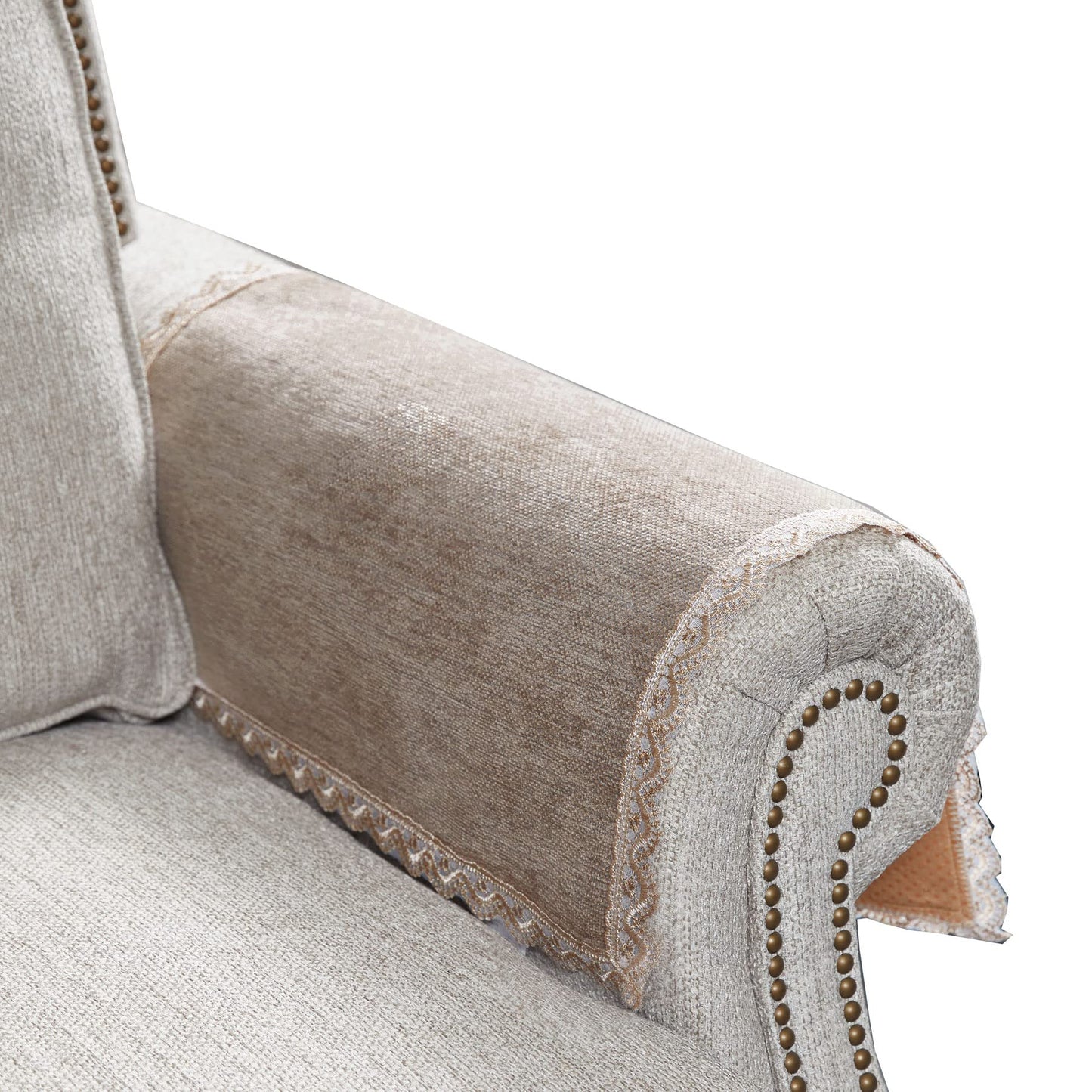 MINJIATEX Couch arm Covers,Non-Slip lace Sofa arm Cover Set of 2 Washable Sofa armrests Covers for Living Room Recliner Chair arm Cover Protectors for Leather Sofa armrest slipcover