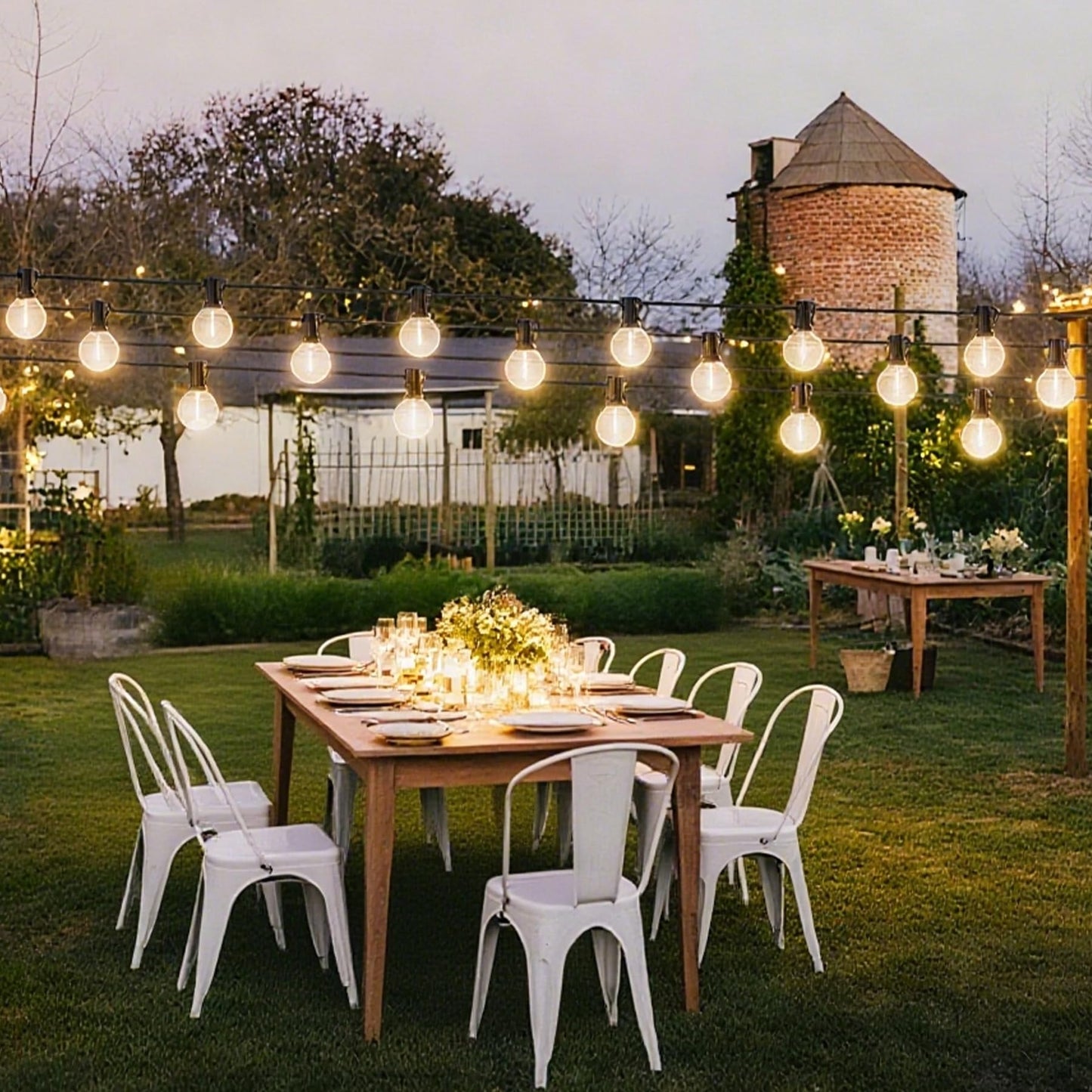 UOLOB ‌Outdoor String Lights 25FT, Waterproof Patio Lights with 12+1 G40 Shatterproof Bulbs, Connectable Hanging Outdoor Lights for Backyard, Garden, Porch, Gazebo, Party Decor
