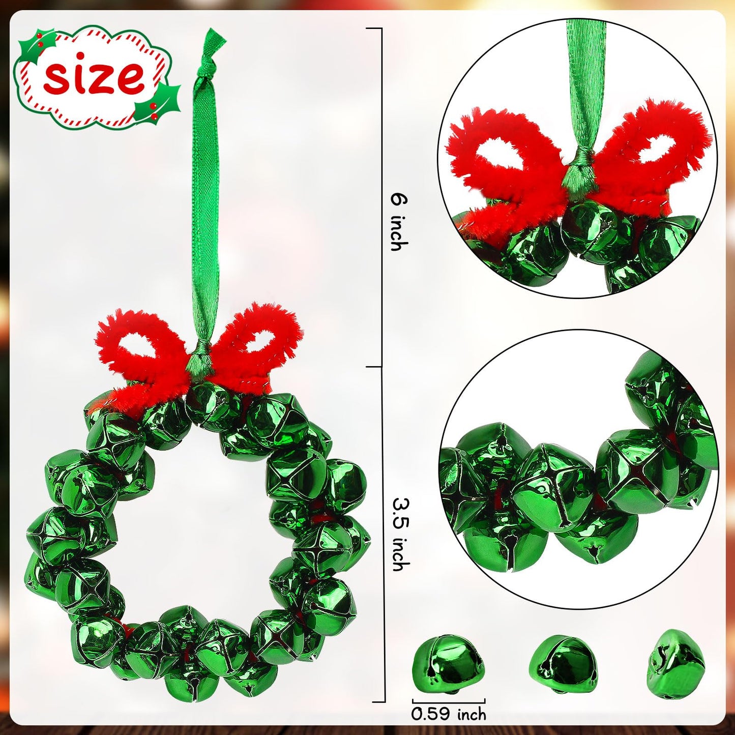 AWHETIE Christmas Crafts for Adults Kids,6 Sets Christmas Beaded Ornament Kit to Make,Jingle Bell Wreath Ornament,DIY Xmax Tree Kits Holiday Tree Decorations Party Supplies